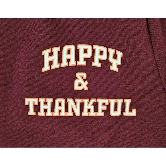 Happy & Thankful Long Sleeve Tshirt Burgundy Youth Size M 8 Kids Cat & Jack - Picture 2 of 2